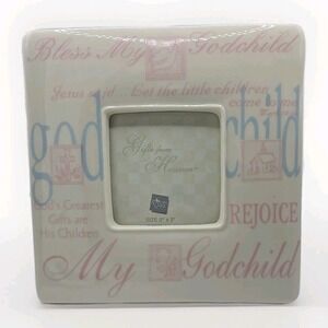 New Gods Greatest Gift 3x3 Picture Frame Godchild Pastel Colors Baby Boy Girl